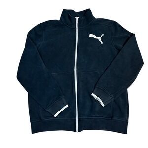 Puma Track Jacket Full Zip Black White Logo Warm Cell Athleisure Size M